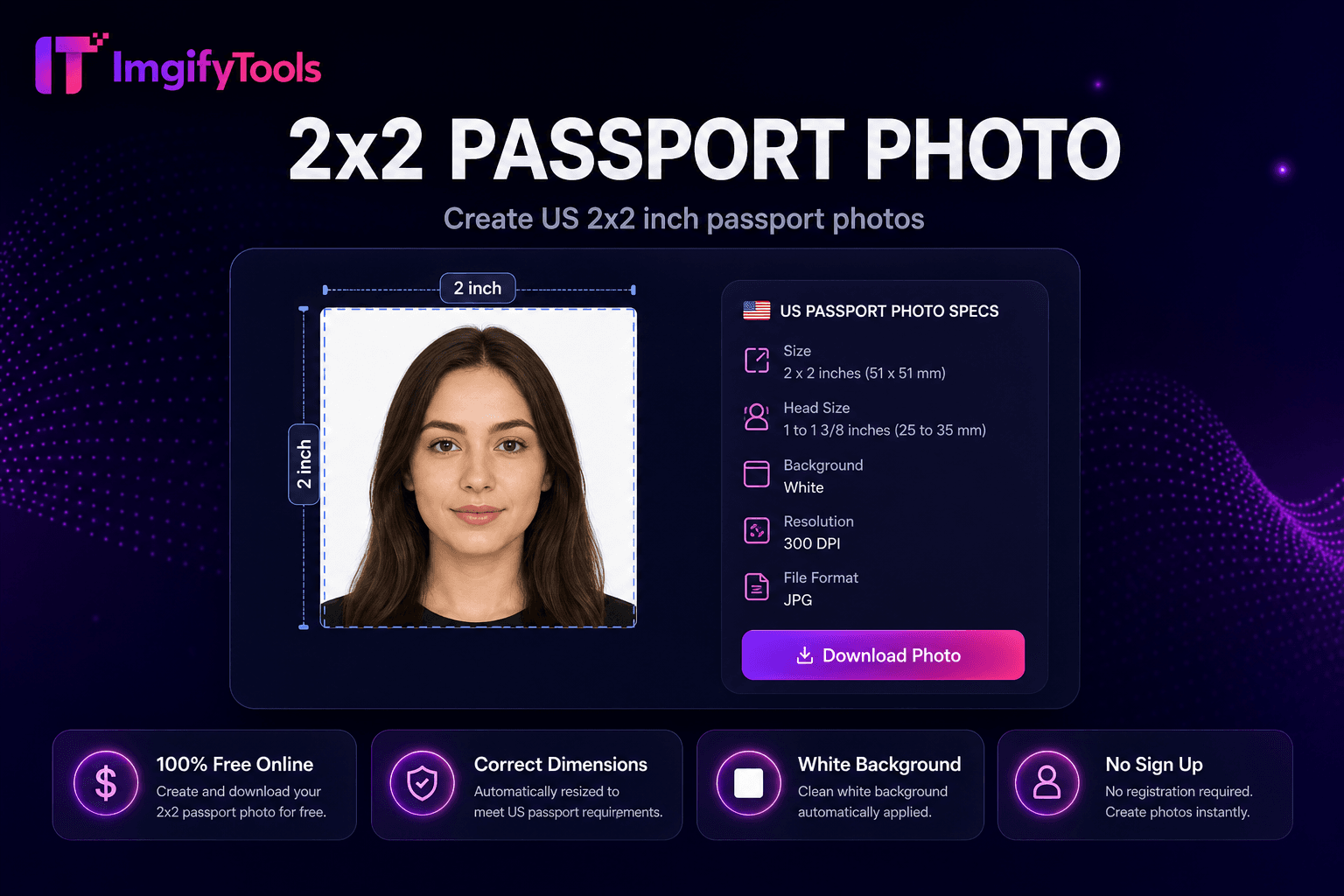 2×2 Passport Photo preview