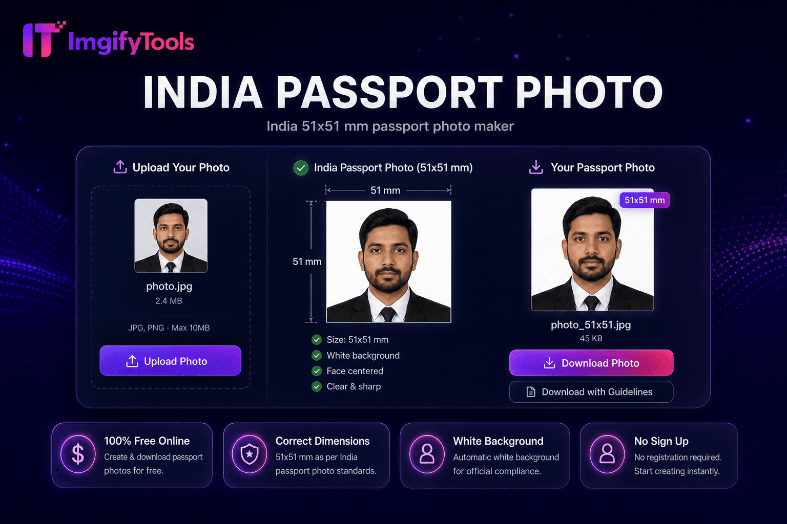 India Passport Photo preview