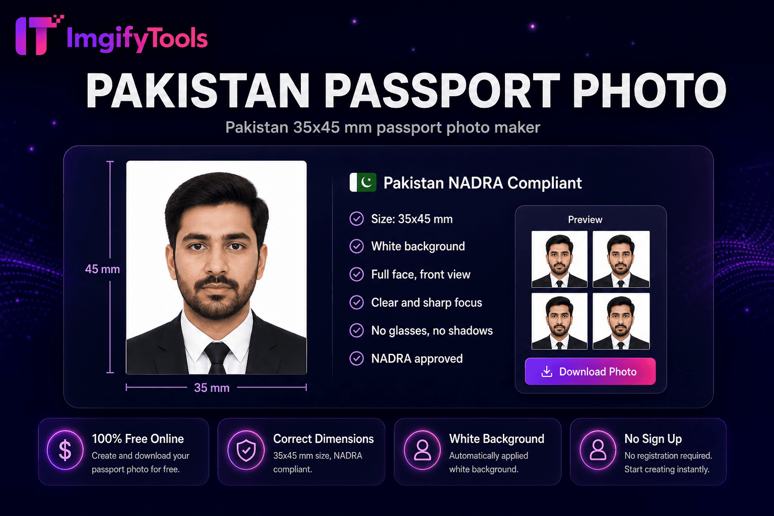 Pakistan Passport Photo preview