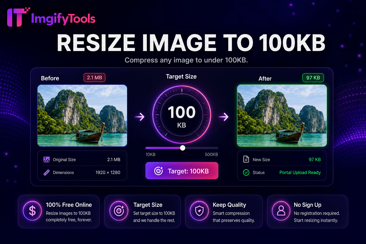 Resize Image to 100KB preview