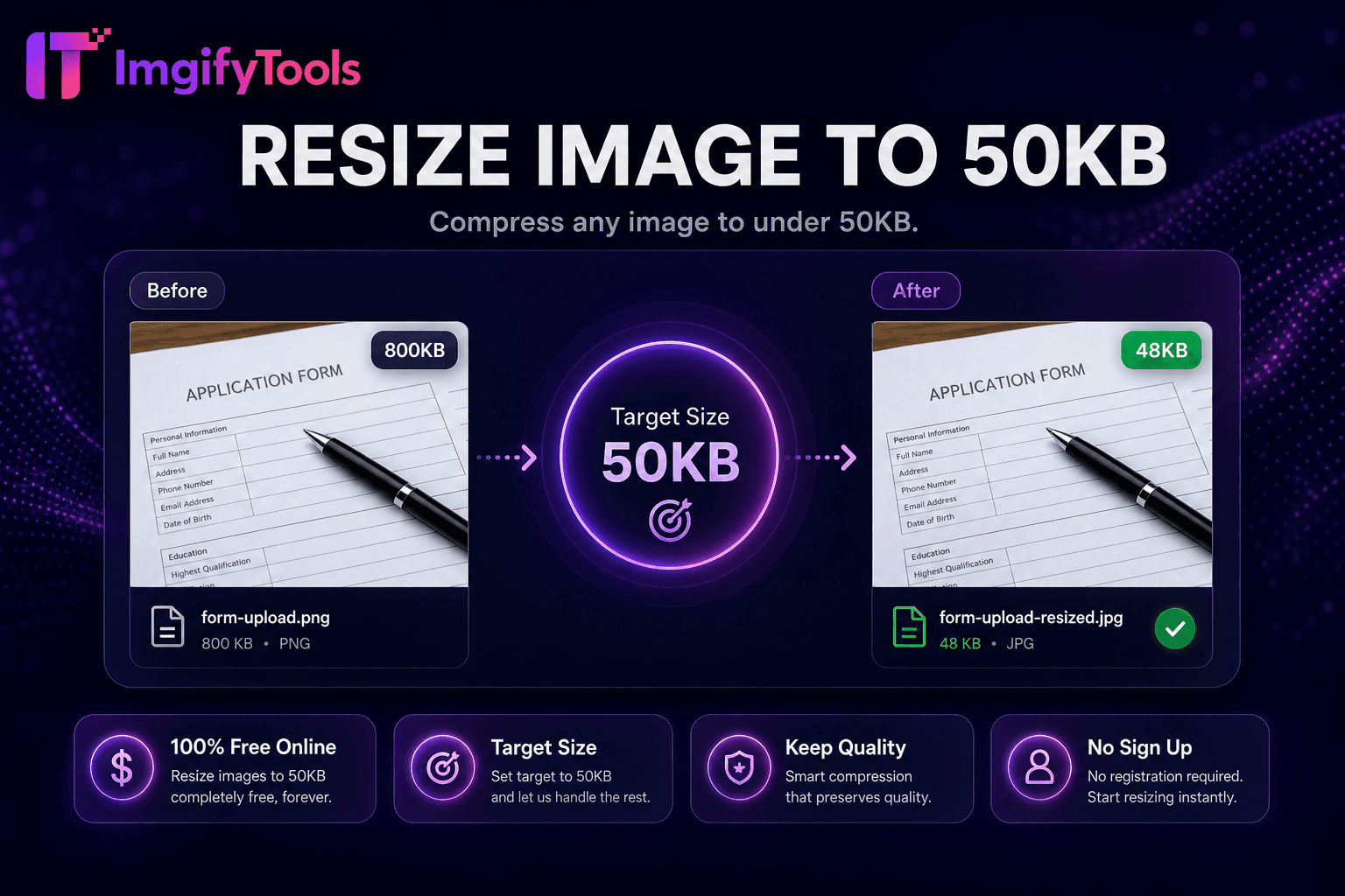 Resize Image to 50KB preview