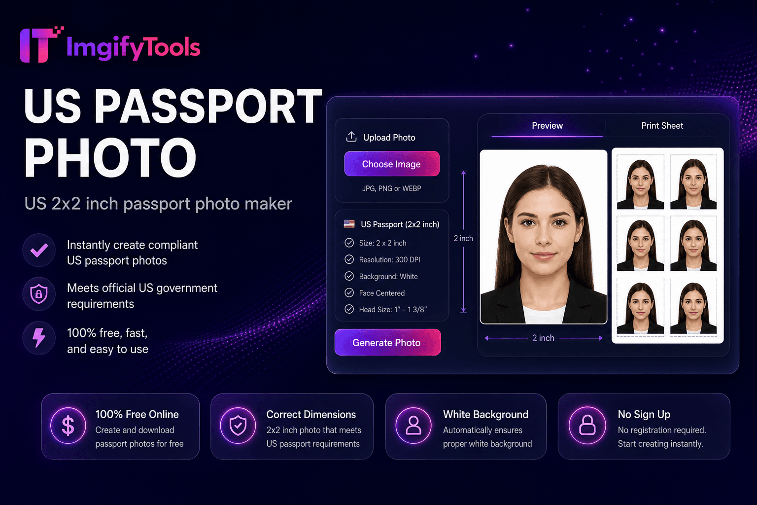 US Passport Photo preview